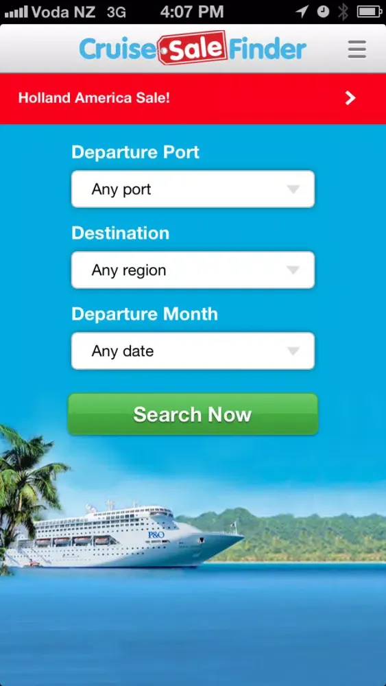 ภาพหน้าจอของ Cruise Sale Finder (NZ)