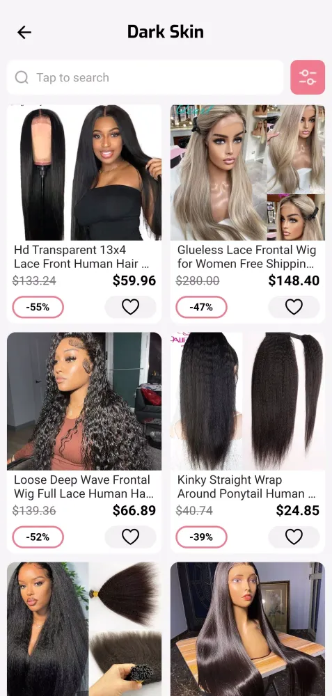Capturas de pantalla de Wigs Human hair extensions app