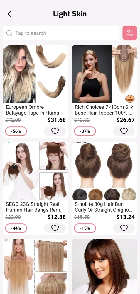 Capturas de pantalla de Wigs Human hair extensions app