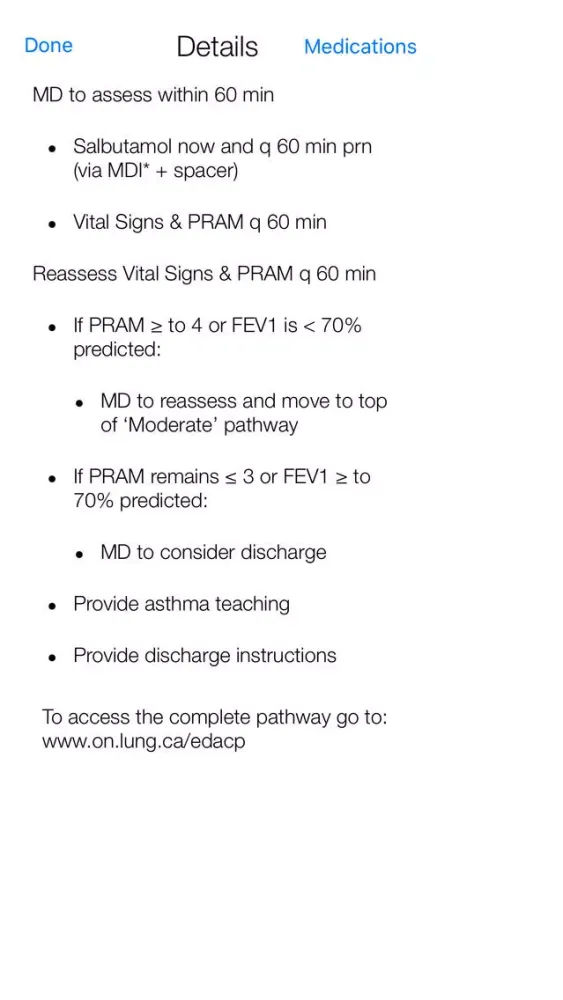 Capturas de tela do PRAM Score - Pediatric Asthma