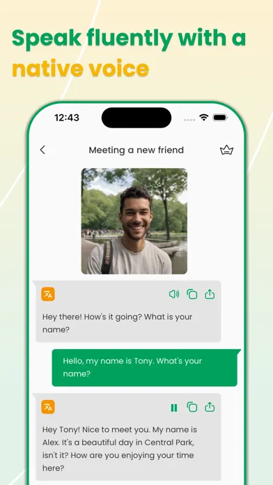 Zrzuty ekranu AI Learn Fluent Talks | OnMind