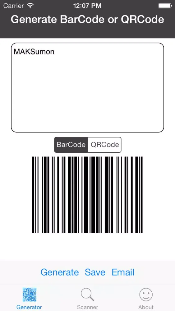 BarQR-Code Screenshots