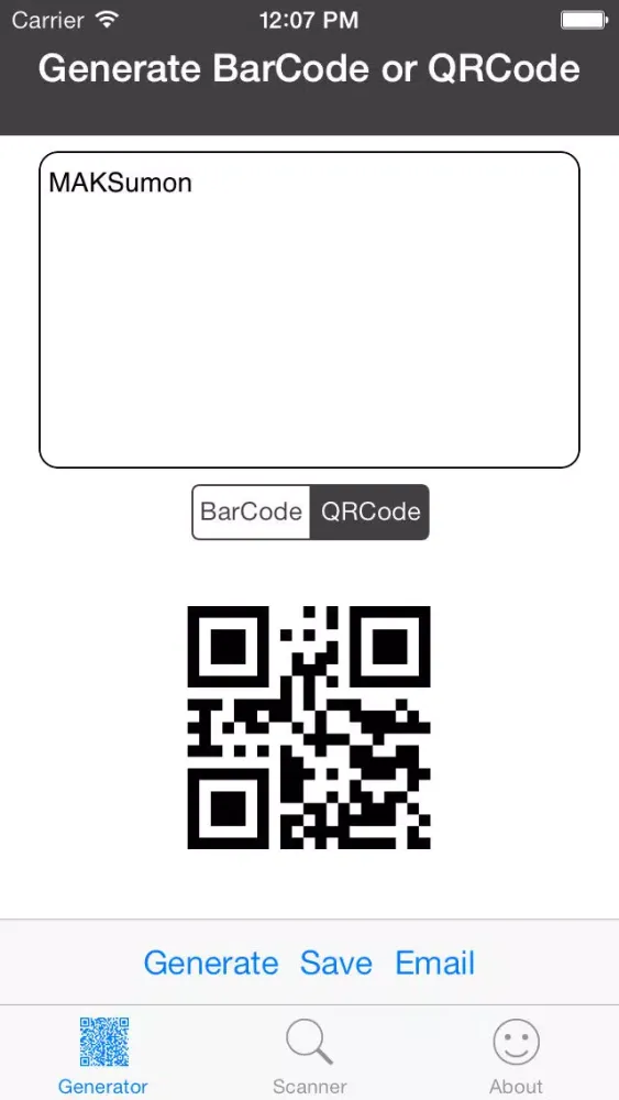 BarQR-Code Screenshots