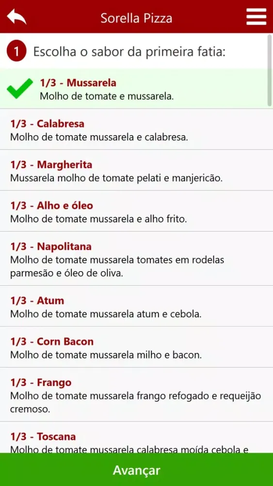 Capturas de tela do Sorella Pizza