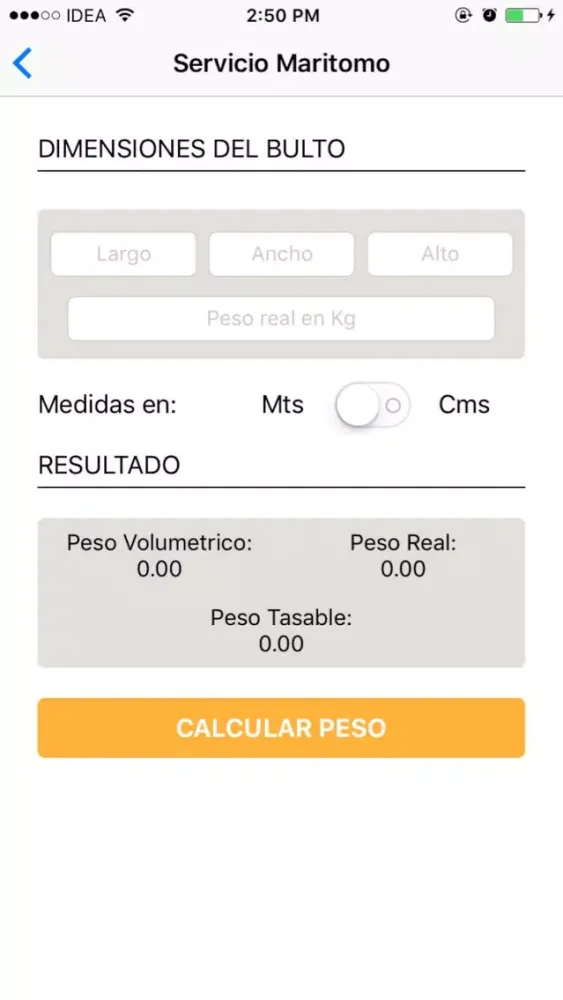 Capturas de pantalla de Calculadora de peso volumétrico