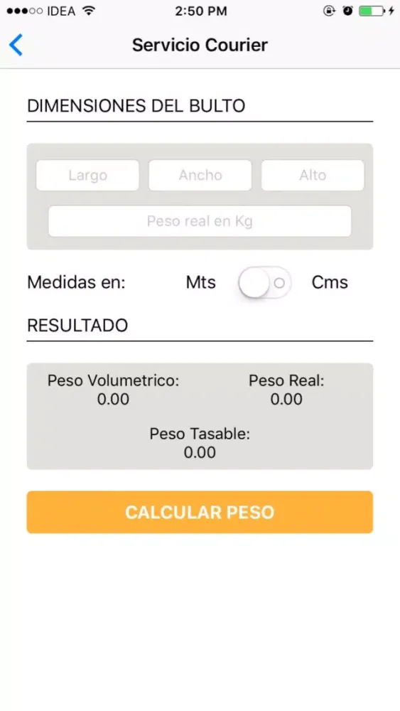 Capturas de pantalla de Calculadora de peso volumétrico