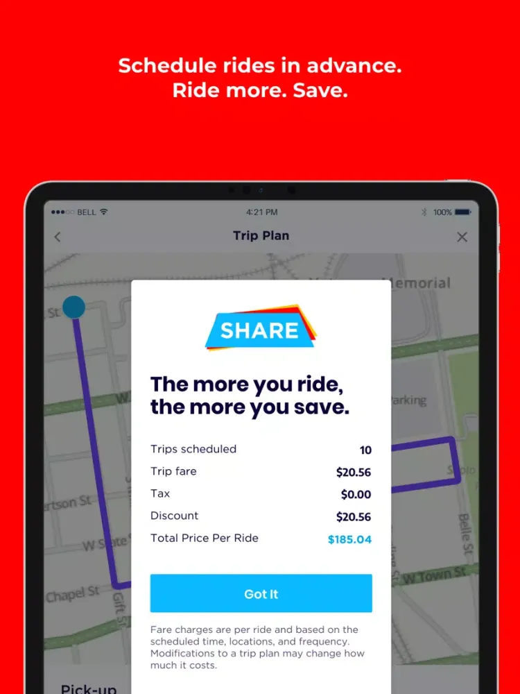 SHARE: Scheduled Mobility iPad  Ekran Görüntüleri