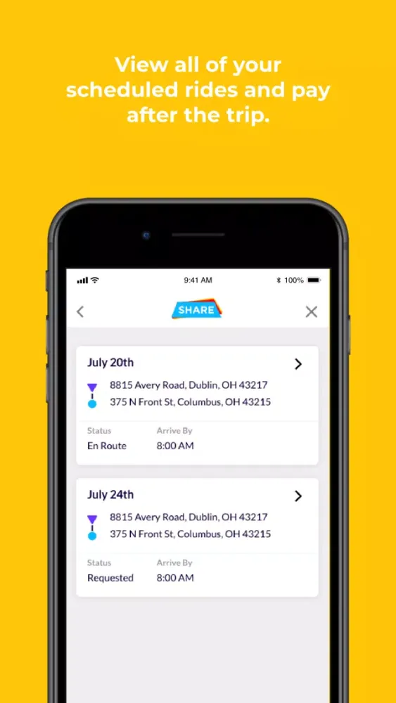 SHARE: Scheduled Mobility Ekran Görüntüleri