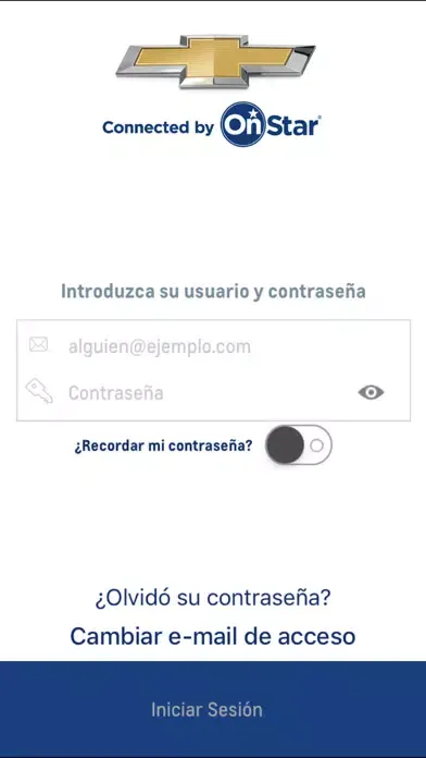 Ảnh chụp màn hình của OnStar Argentina