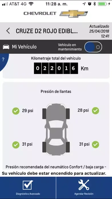 Ảnh chụp màn hình của OnStar Argentina