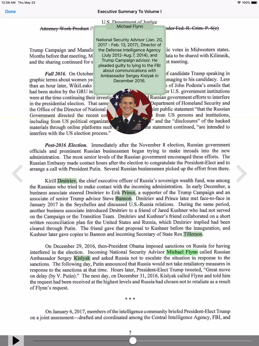 Capturas de pantalla de The Mueller Report Easy Reader iPad 