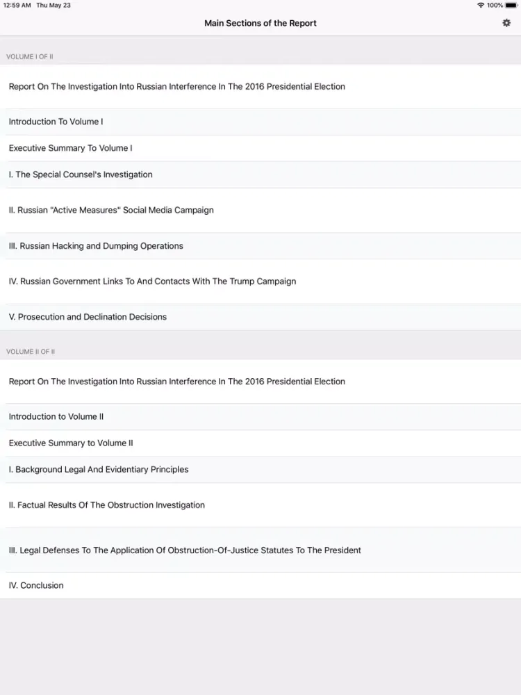 تصاویر The Mueller Report Easy Reader iPad 