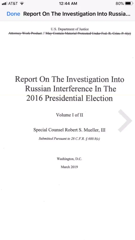 تصاویر The Mueller Report Easy Reader