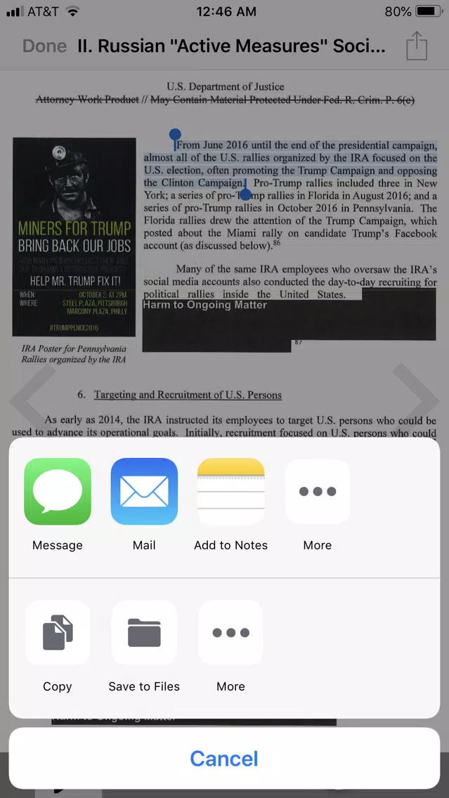 Capturas de pantalla de The Mueller Report Easy Reader