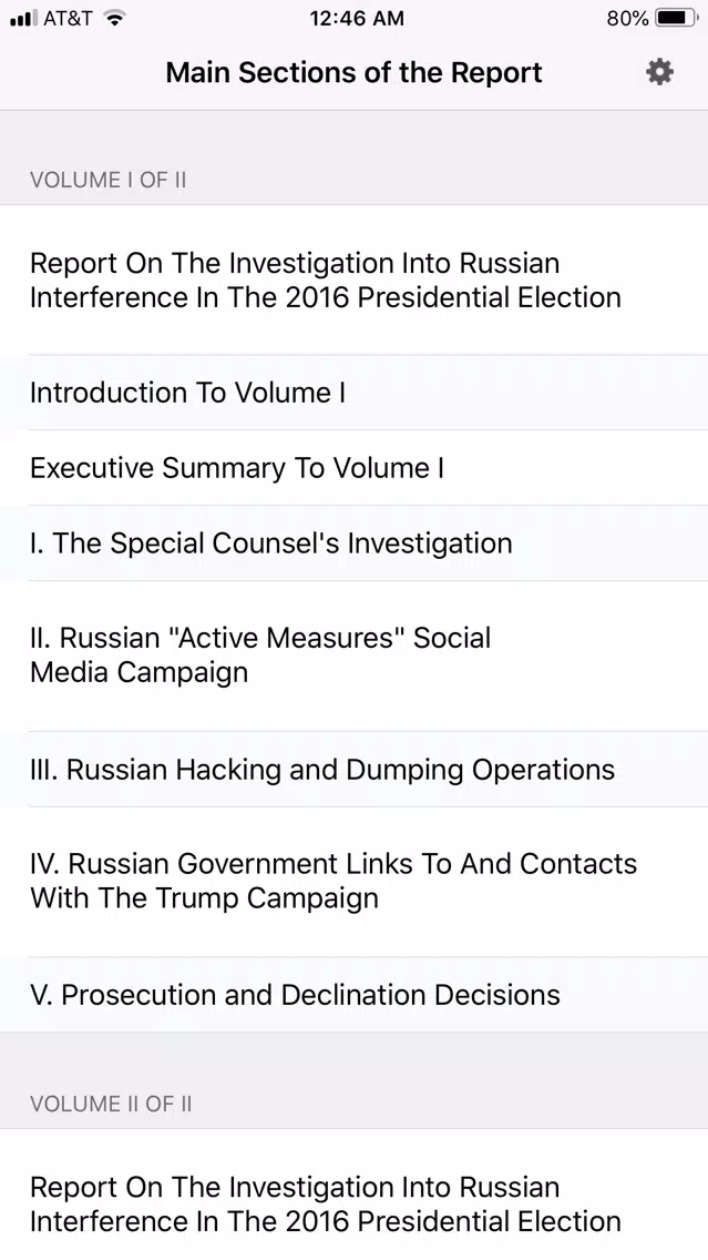 Capturas de pantalla de The Mueller Report Easy Reader