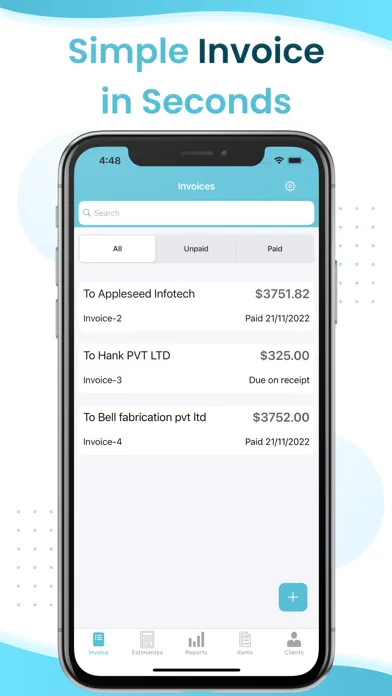 Tangkapan skrin OnTheGo Invoice Estimate Maker