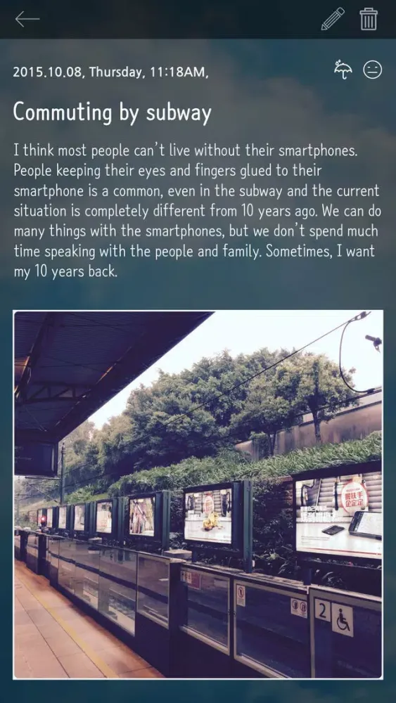 Captures d'écran de 1 day diary - Emotional Diary