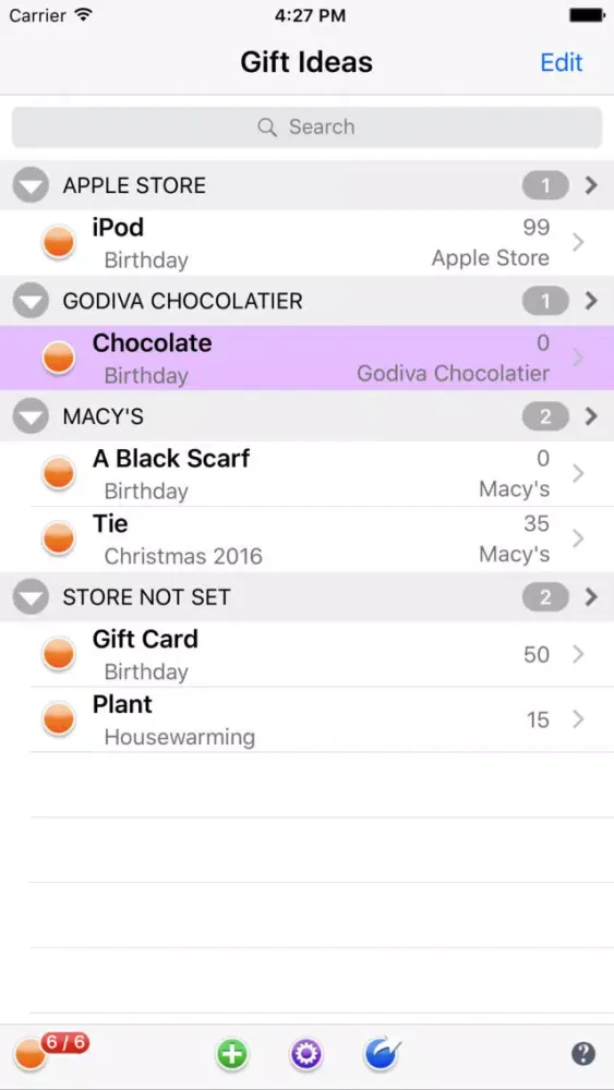Gifts Gift List應用截圖