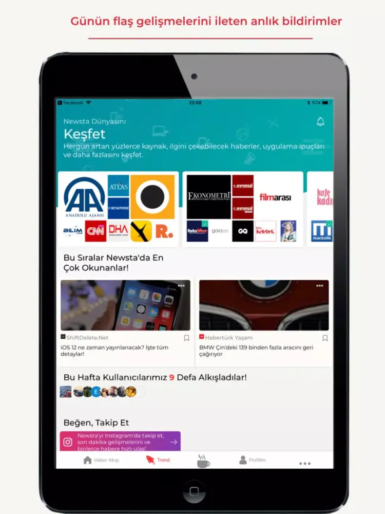 Newsta - Haberin Hikaye Hali iPad  স্ক্রিনশট