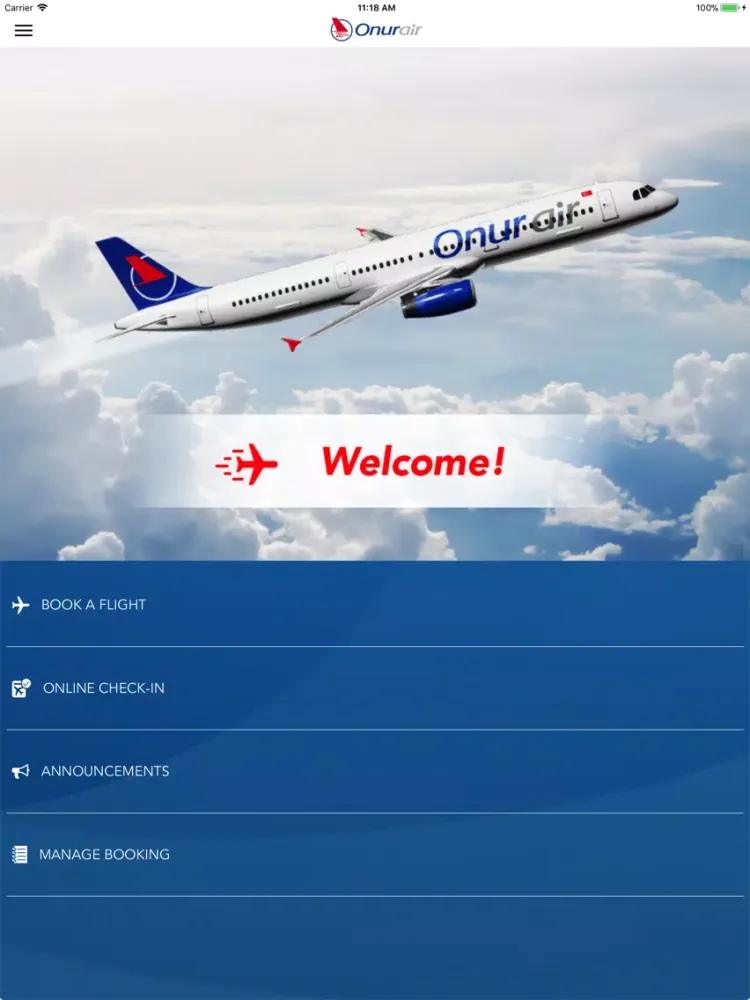 Onur Air iPad  Ekran Görüntüleri