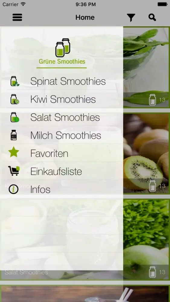 Capturas de tela do Grüne Smoothie Rezepte