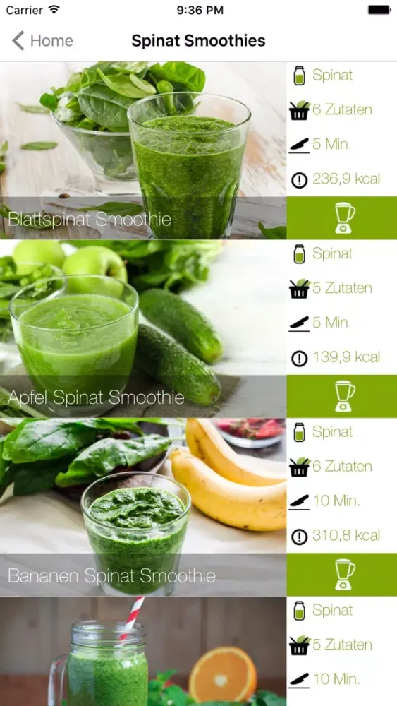 Capturas de tela do Grüne Smoothie Rezepte