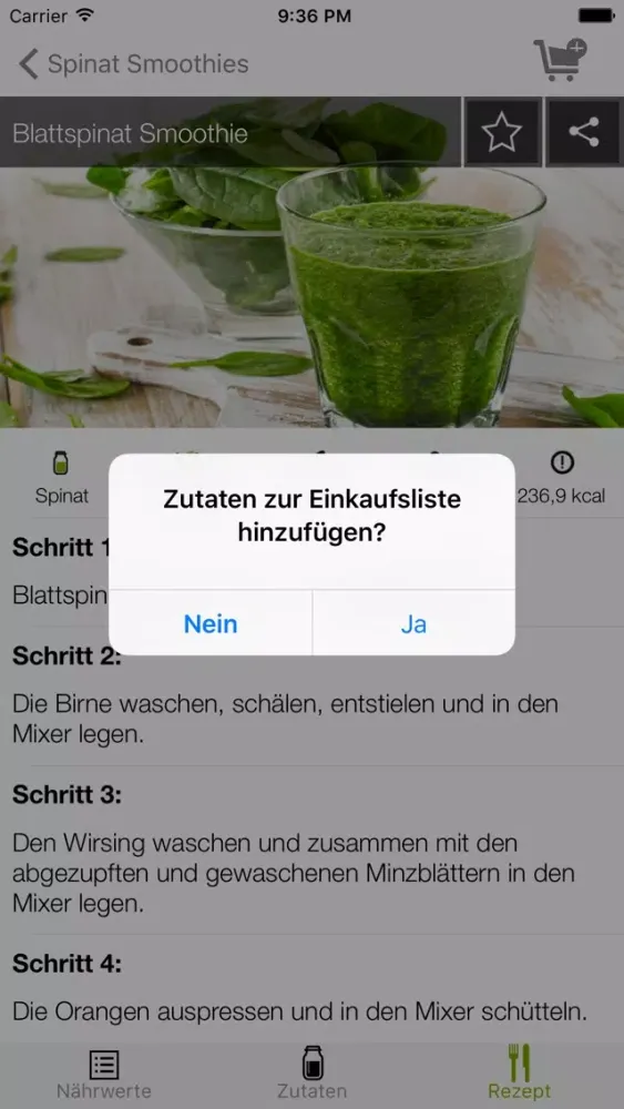 Capturas de tela do Grüne Smoothie Rezepte