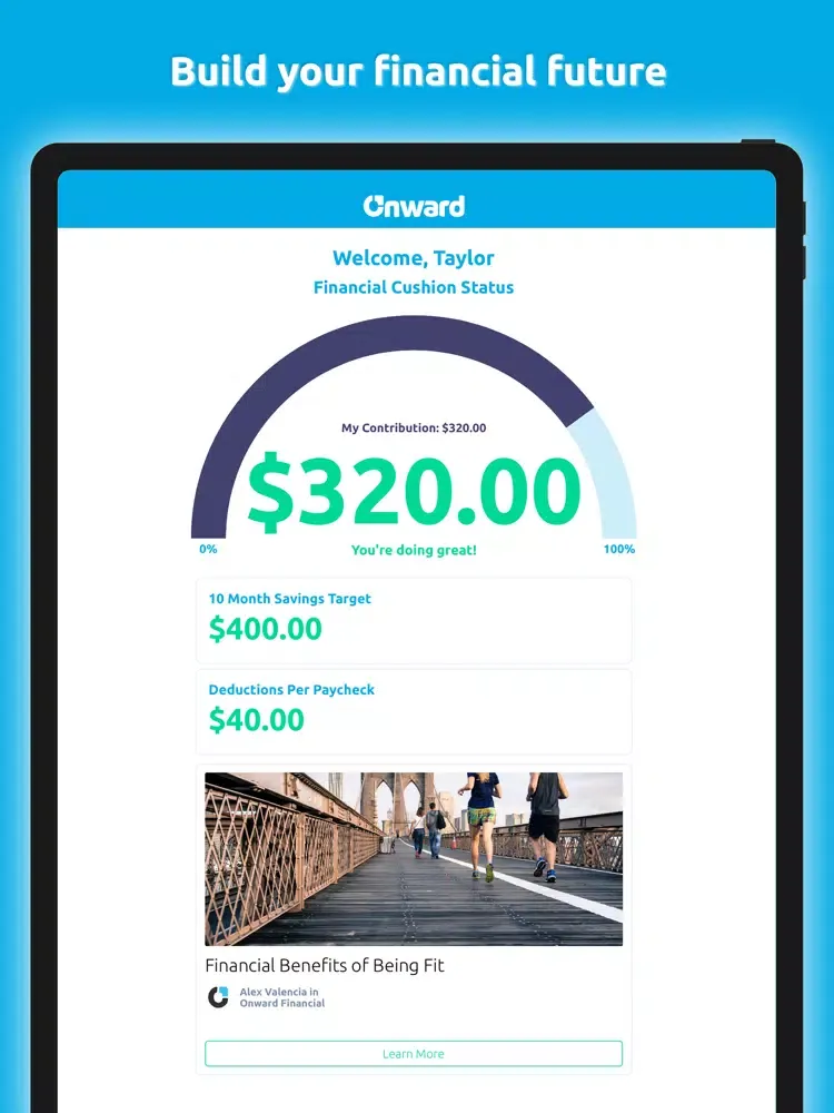 Ảnh chụp màn hình của Onward Financial iPad 