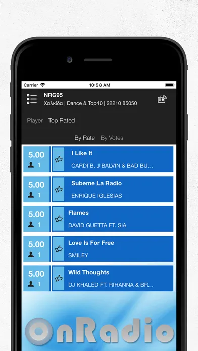 Tangkapan skrin OnRadio