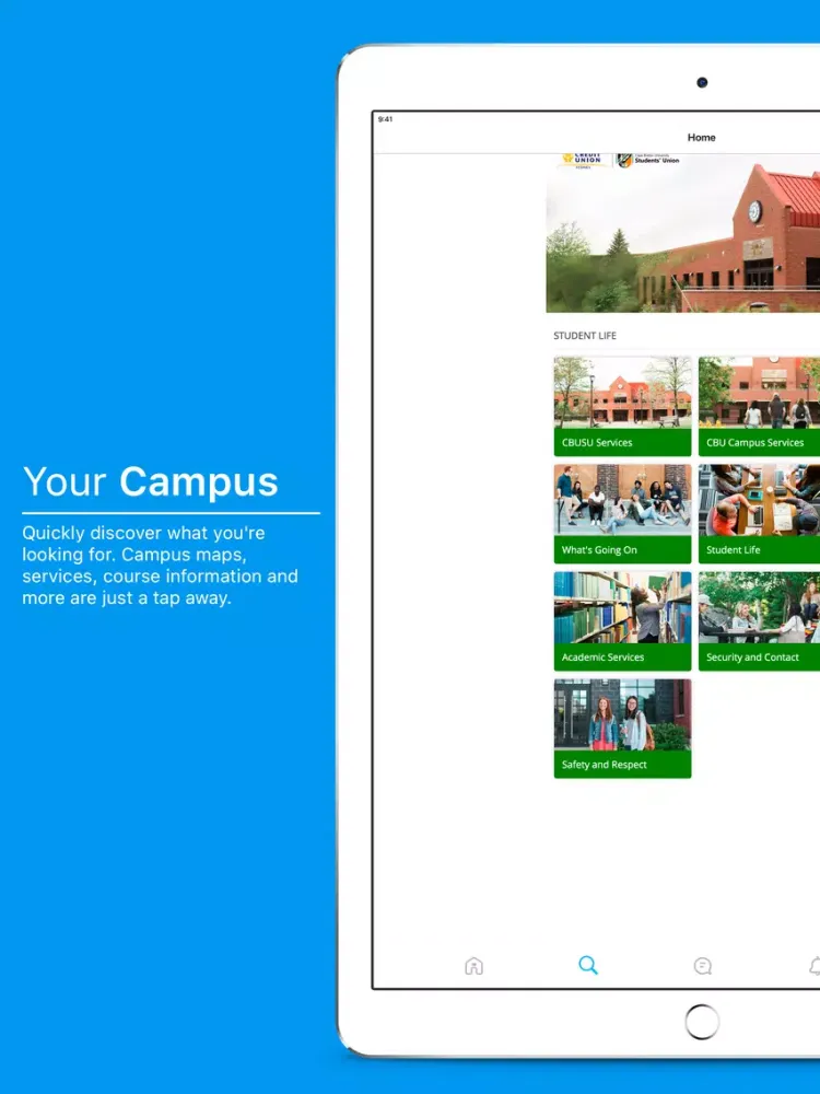 Screenshot di Cape Breton University SU iPad 