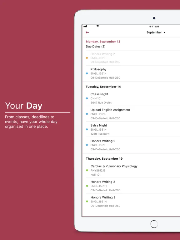 Capturas de tela do Cumberland University iPad 