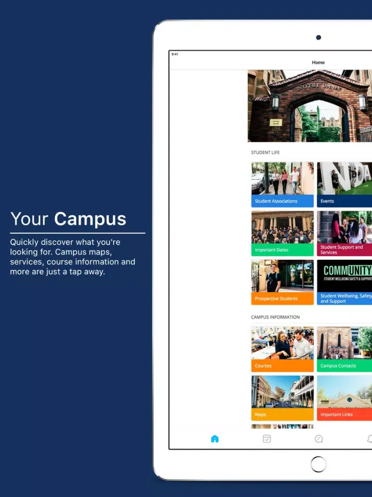 Uni of Notre Dame Australia iPad  Screenshots