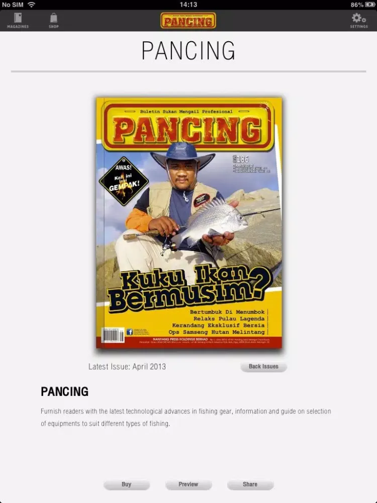 Tangkapan skrin PANCING iPad 