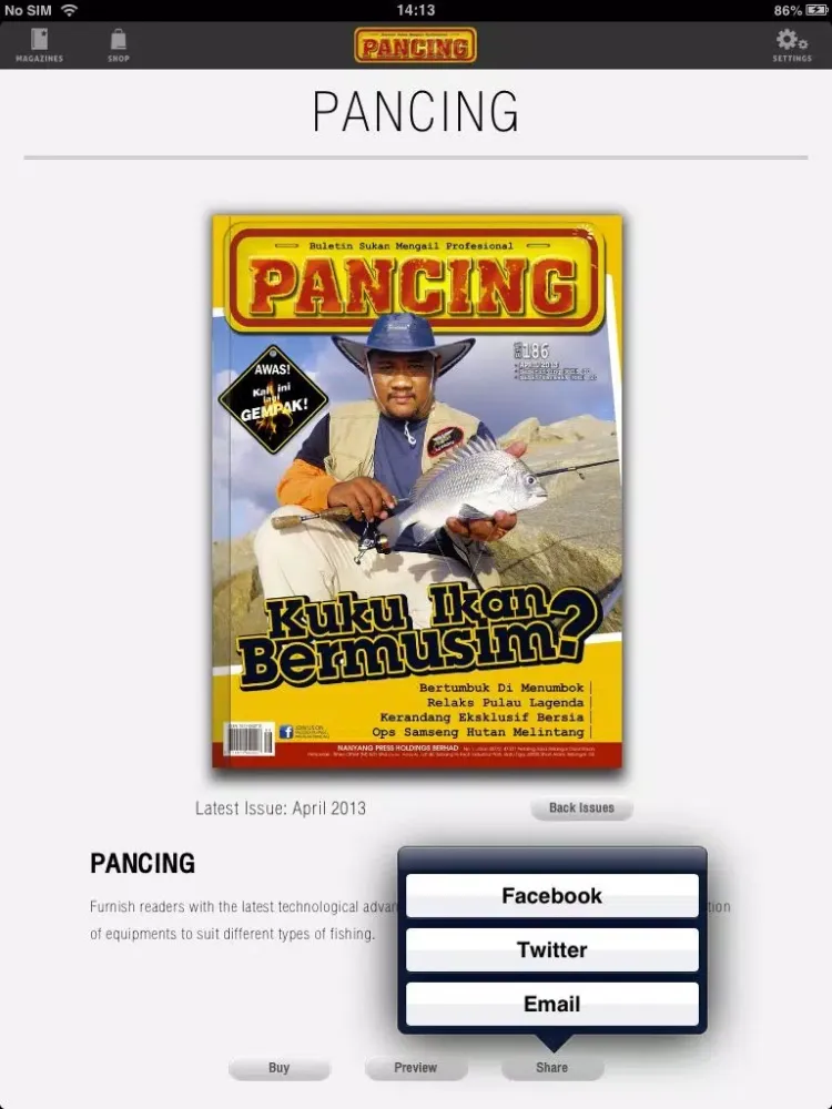 Tangkapan skrin PANCING iPad 
