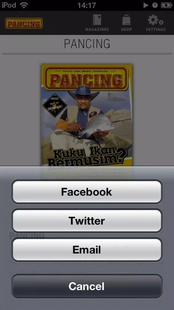 Tangkapan skrin PANCING