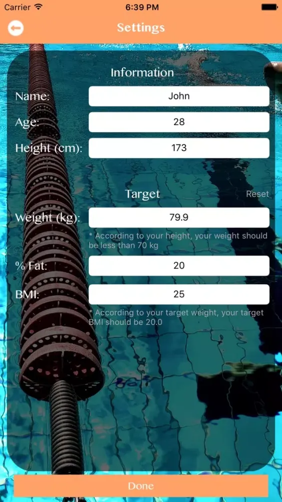Capturas de tela do Measurement - Weight, %Fat and Muscle Mass