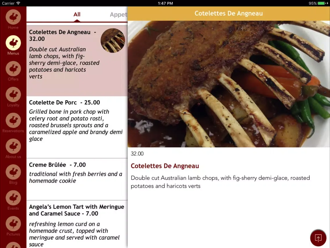 ภาพหน้าจอของ Pastiche Bistro & Wine Bar iPad 