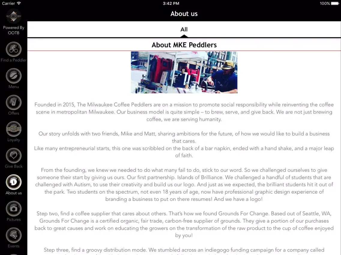 Milwaukee Coffee Peddlers iPad Screenshots