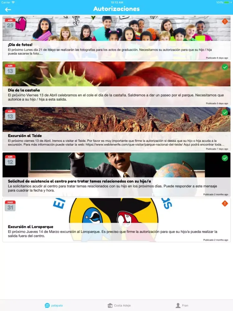 Capturas de pantalla de palapala iPad 