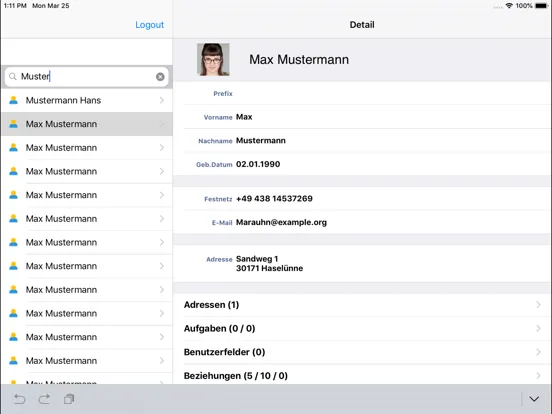 Zrzuty ekranu oMS mobile iPad 