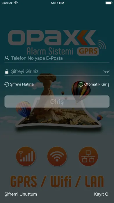 Opax GSM GPRS ALARM System Screenshots