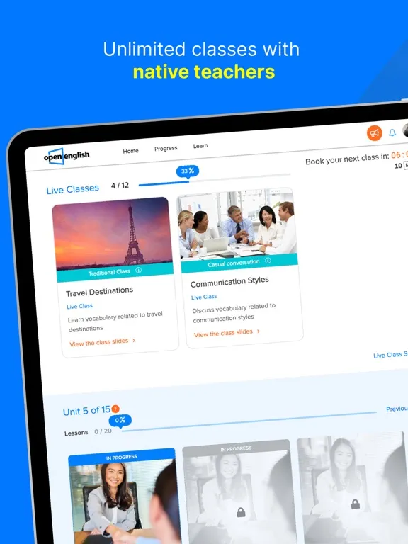 Capturas de tela do Open English: Learn English iPad 