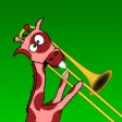 Red Giraffe Plays Trombone