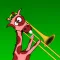 Red Giraffe Plays Trombone