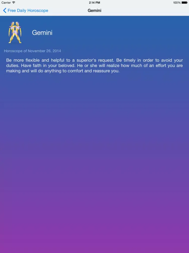 تصاویر Free Daily Horoscope iPad 