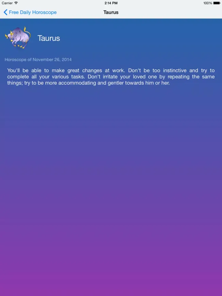 تصاویر Free Daily Horoscope iPad 