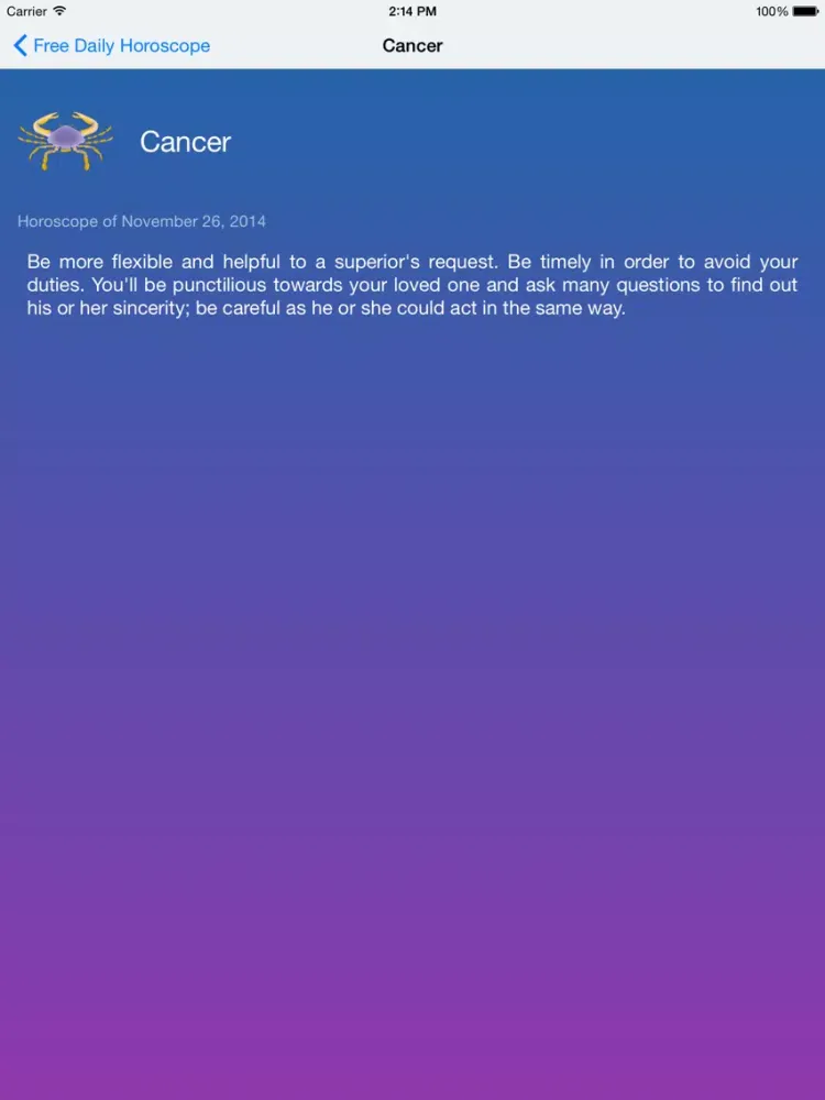 تصاویر Free Daily Horoscope iPad 