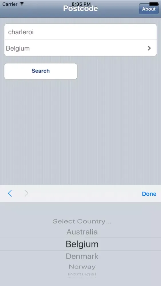 Screenshot di Zipcode tool