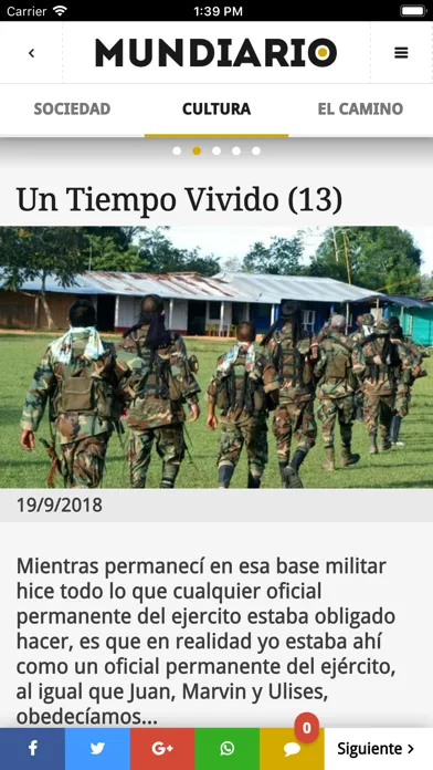 Capturas de tela do Mundiario