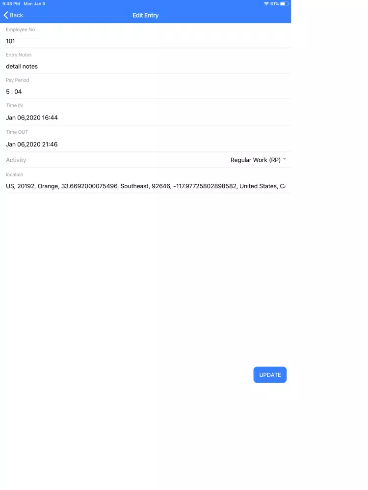 TimeCard OpenPro ERP iPad  Ekran Görüntüleri